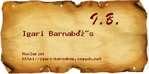 Igari Barnabás névjegykártya
